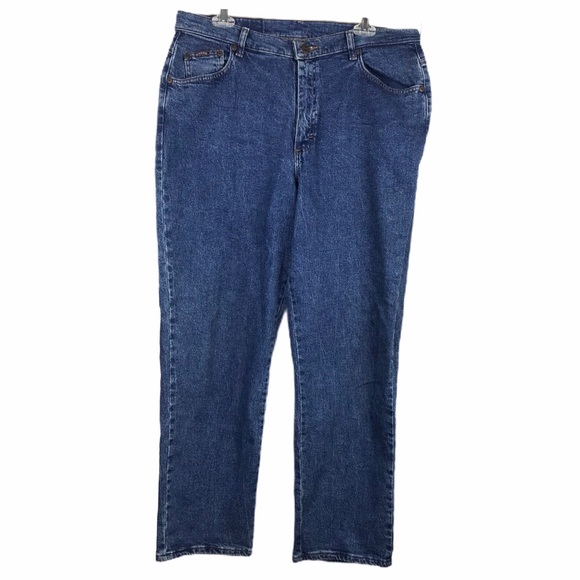 Riders by Lee Blue Denim High Rise Mom Jeans Women Sz 16 Petite - Picture 1 of 6